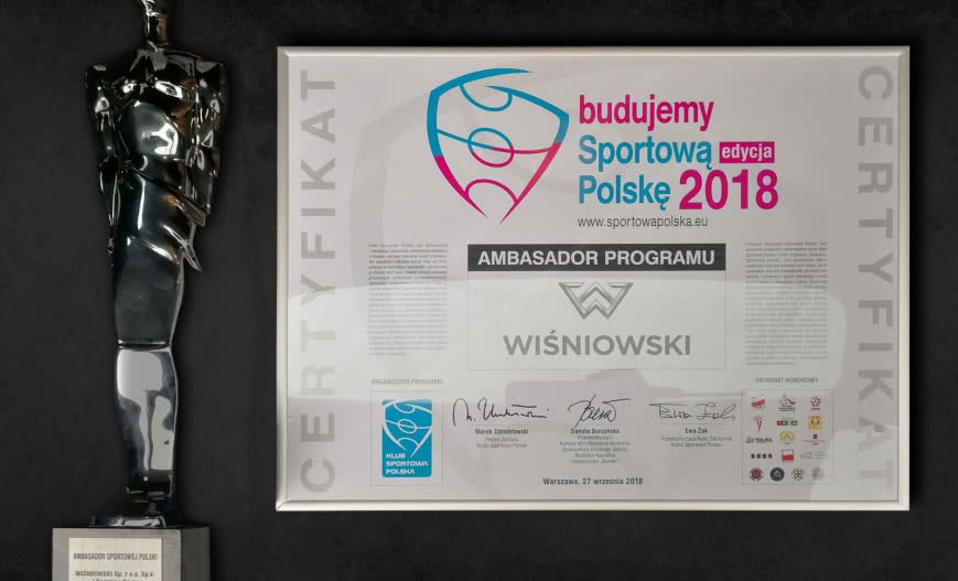 Tytuł Budowniczego Polskiego Sportu dla firmy Wiśniowski